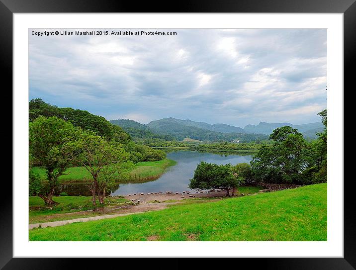  Elterwater Lake.  Framed Mounted Print by Lilian Marshall