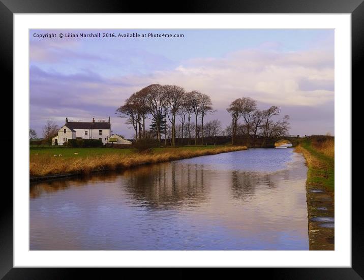 Lancaster Canal at Thurnham. Framed Mounted Print by Lilian Marshall
