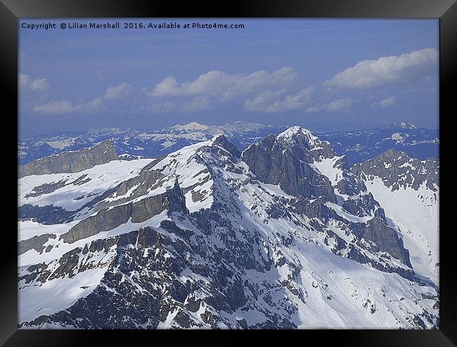 Titlis Mountain Range.  Framed Print by Lilian Marshall