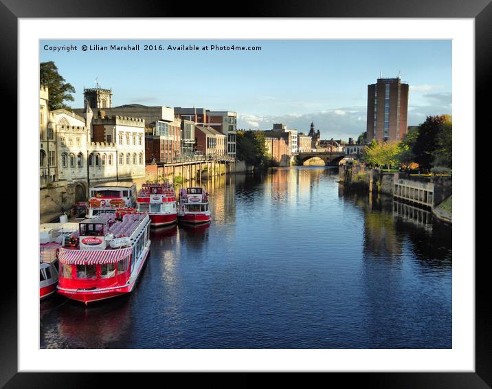 River Ouse York. Framed Mounted Print by Lilian Marshall