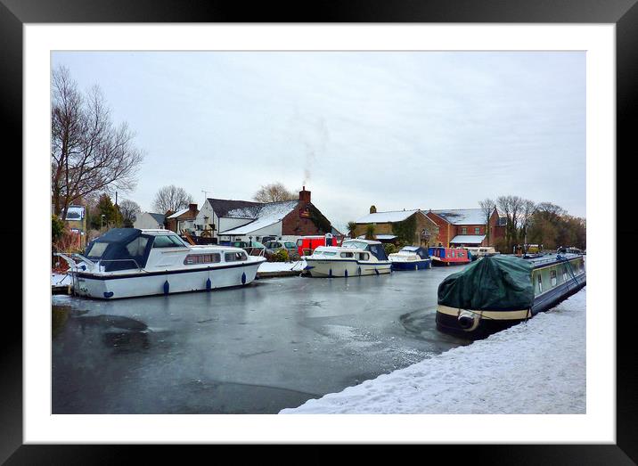 The Frozen Lancaster Canal Framed Mounted Print by Lilian Marshall
