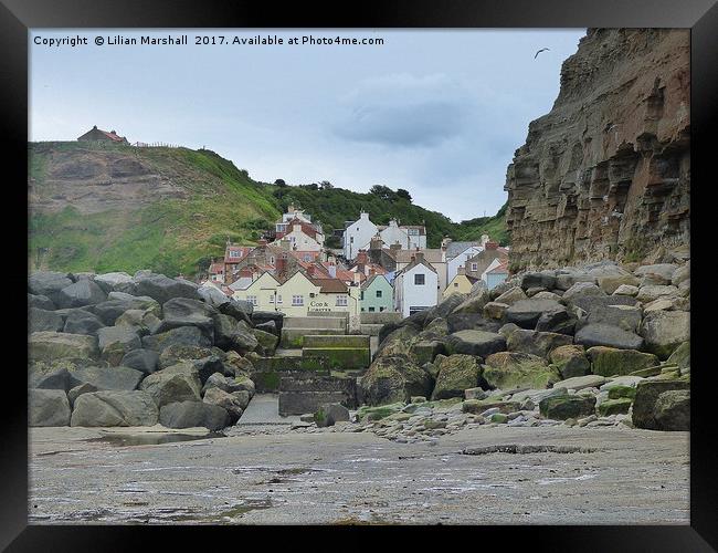 Staithes Fishing Village Framed Print by Lilian Marshall
