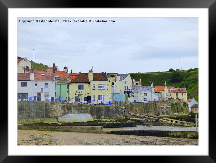 Cod and Lobster Staithes. Framed Mounted Print by Lilian Marshall