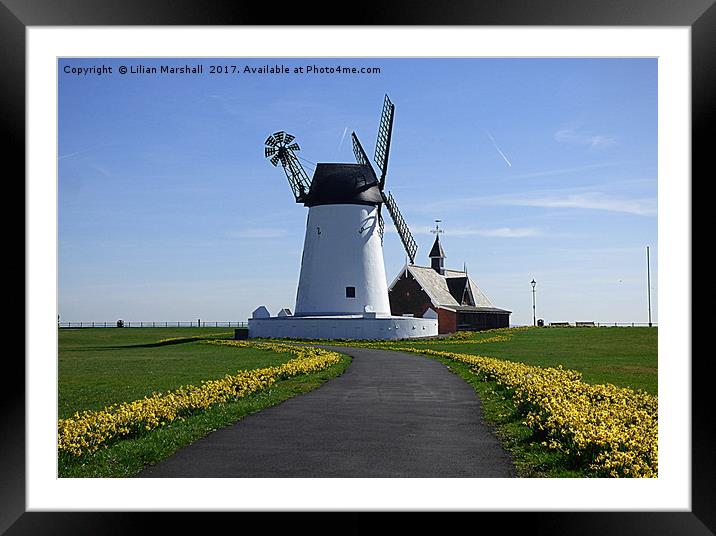 Lytham Windmill. Framed Mounted Print by Lilian Marshall