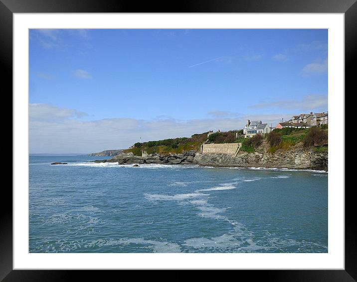 Porthleven Southern Cornwall.  Framed Mounted Print by Lilian Marshall