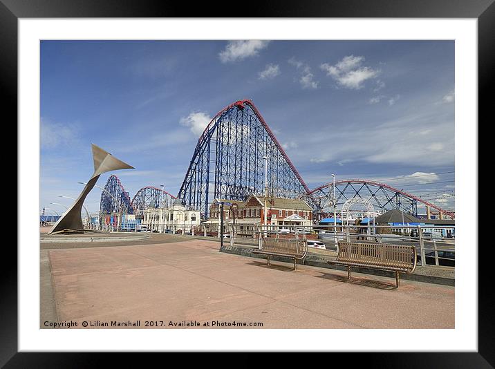 South Promenade , Blackpool Framed Mounted Print by Lilian Marshall