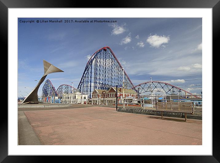 Blackpool South Promenade.  Framed Mounted Print by Lilian Marshall