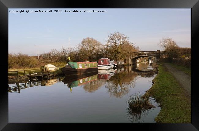 Lancaster Canal at Garstang.  Framed Print by Lilian Marshall