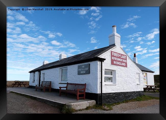 First and Last House. Landsend. Framed Print by Lilian Marshall