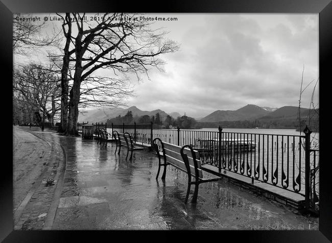 A rainy day in Keswick.  Framed Print by Lilian Marshall