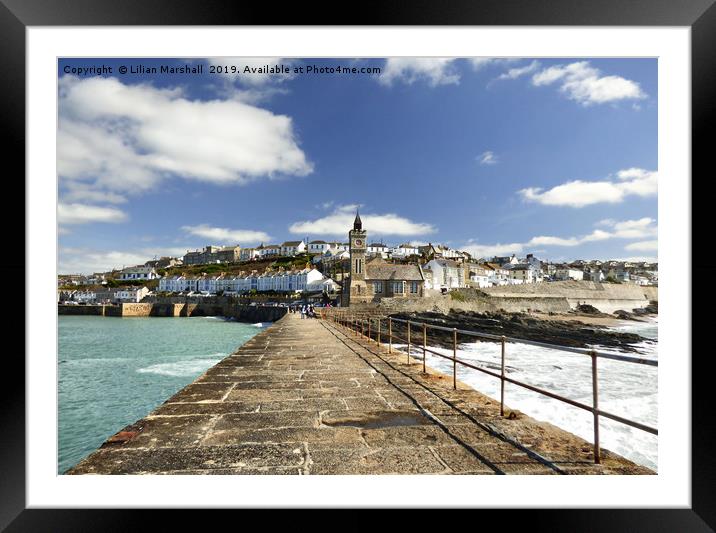 Porthleven Cornwall. Framed Mounted Print by Lilian Marshall