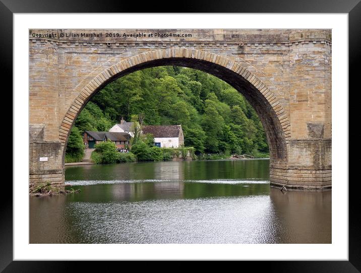Prebends Bridge , Durham. Framed Mounted Print by Lilian Marshall