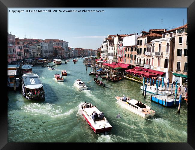 Grand Canal Venice.  Framed Print by Lilian Marshall