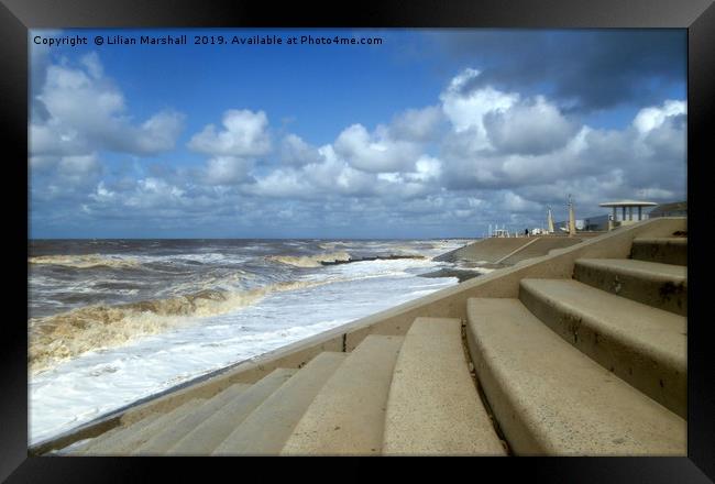 Cleveleys Sea Front.  Framed Print by Lilian Marshall