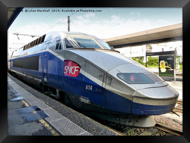 SNCF High Speed Train TGV. Framed Print by Lilian Marshall