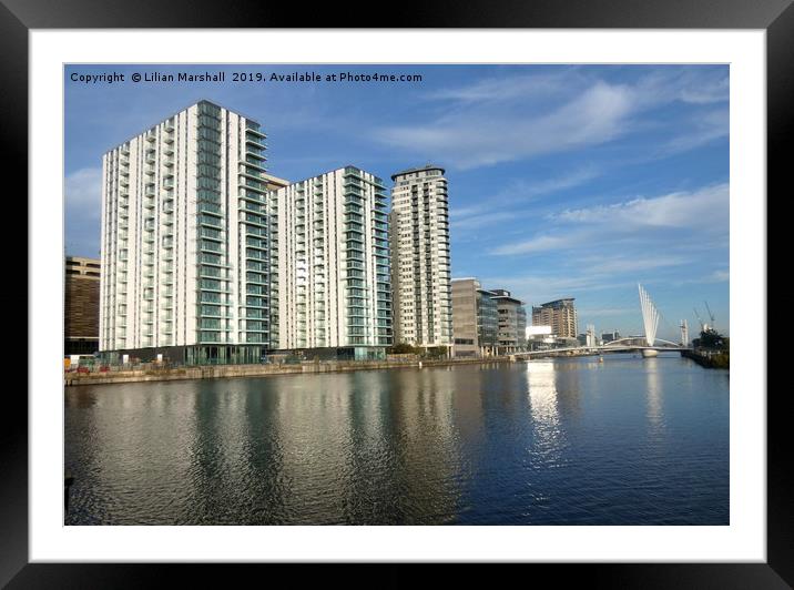 Salford Quays.  Framed Mounted Print by Lilian Marshall