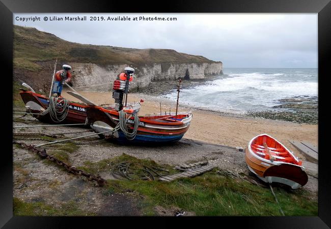 Flamborough Head Yorkshire.  Framed Print by Lilian Marshall