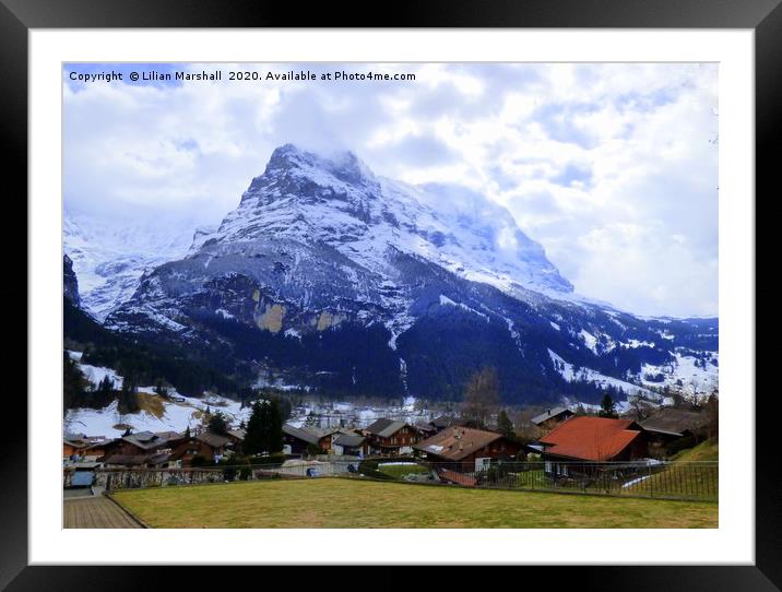 The Eiger. Switzerland.  Framed Mounted Print by Lilian Marshall