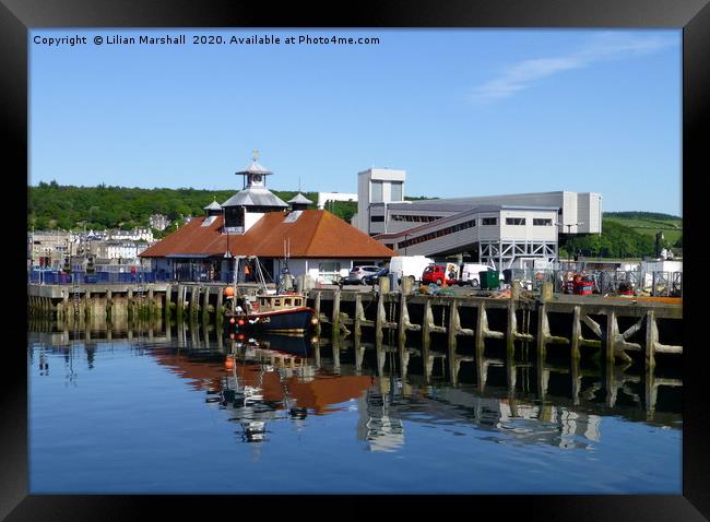 Bute  Ferry Terminal Building.  Framed Print by Lilian Marshall
