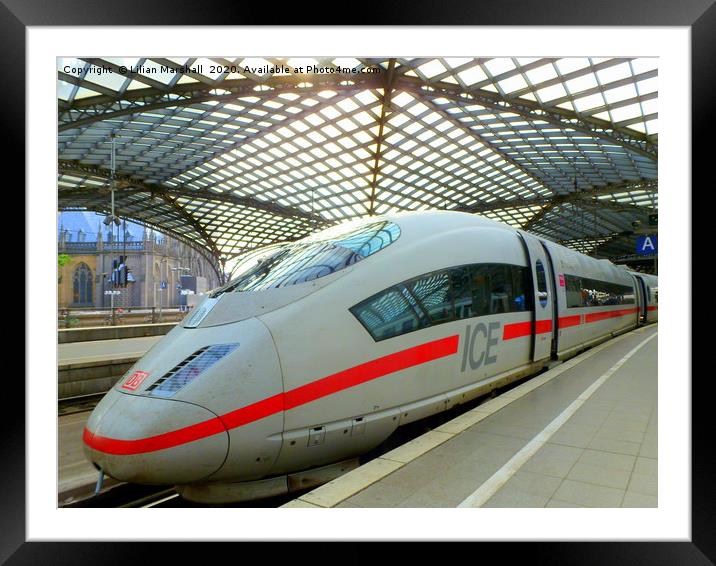 The Ice Train in Cologne Station.  . Framed Mounted Print by Lilian Marshall