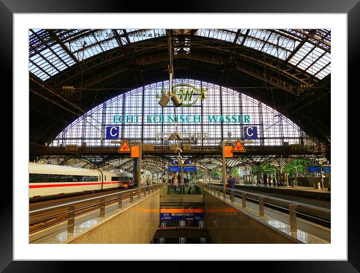 Cologne Station Germany.  Framed Mounted Print by Lilian Marshall