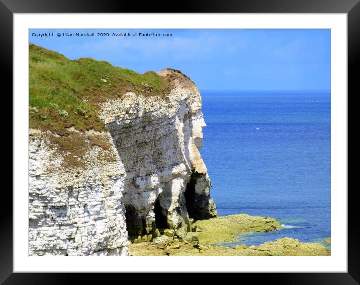 Flamborough Cliff Face. Framed Mounted Print by Lilian Marshall