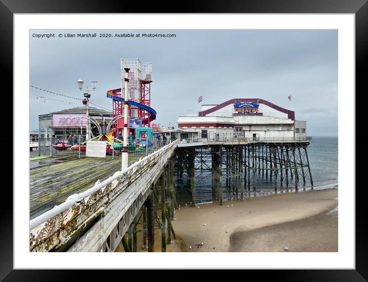 Grey  Skies, over North Pier Theatre . Framed Mounted Print by Lilian Marshall