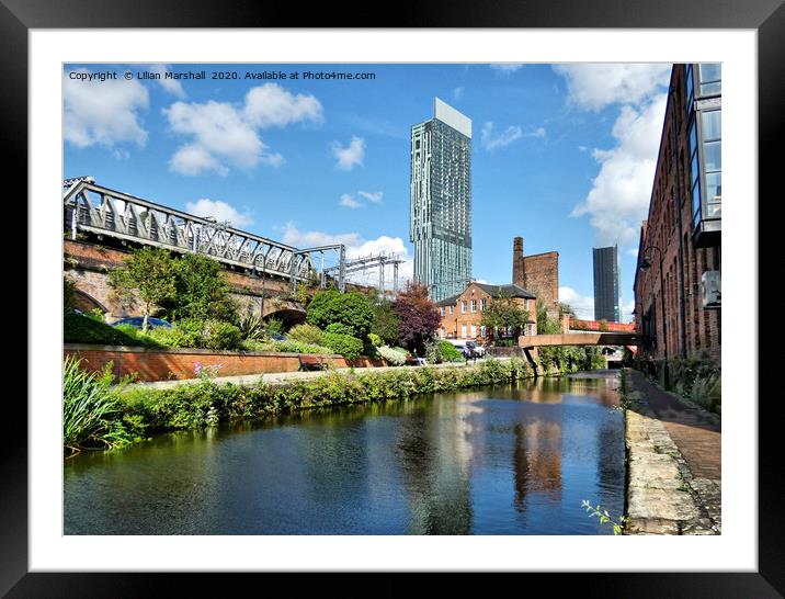 Canalside at Castlefields Manchester. Framed Mounted Print by Lilian Marshall