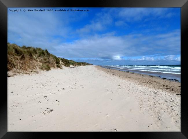  Seahouses Beach.  Framed Print by Lilian Marshall