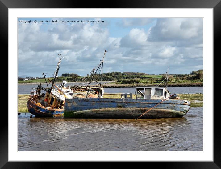 Wrecks in the River Wyre, Framed Mounted Print by Lilian Marshall