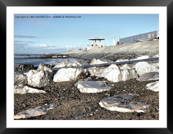Cleveleys Promenade and Beach. Framed Mounted Print by Lilian Marshall