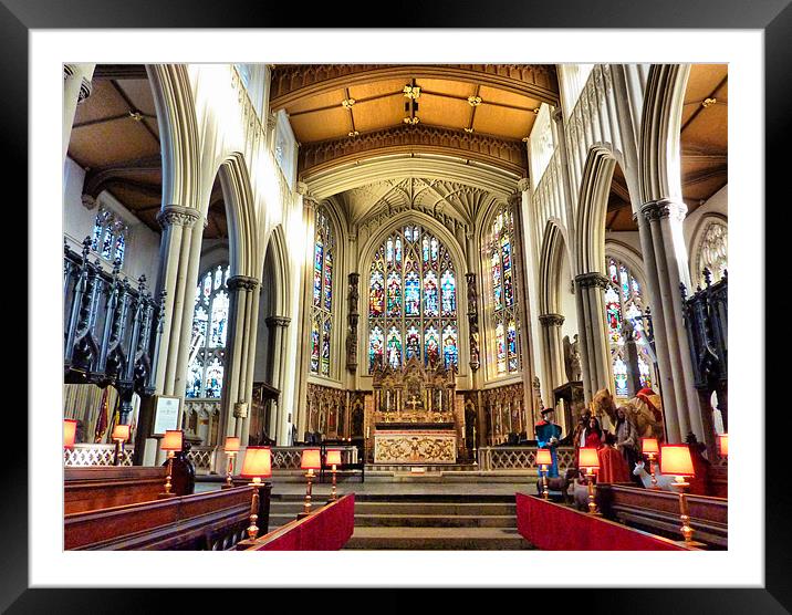 The Alter of St Peters Parish Church Leeds. Framed Mounted Print by Lilian Marshall