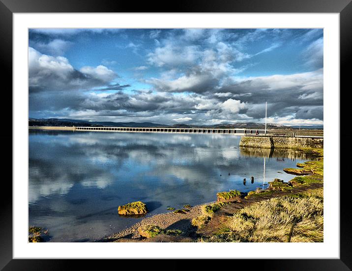 Kent Viaduct and Arnside Pier. Framed Mounted Print by Lilian Marshall