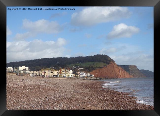 Salcombe Hill Sidmouth.  Framed Print by Lilian Marshall