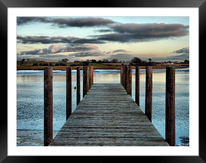 Sunset on the Jetty Framed Mounted Print by Lilian Marshall