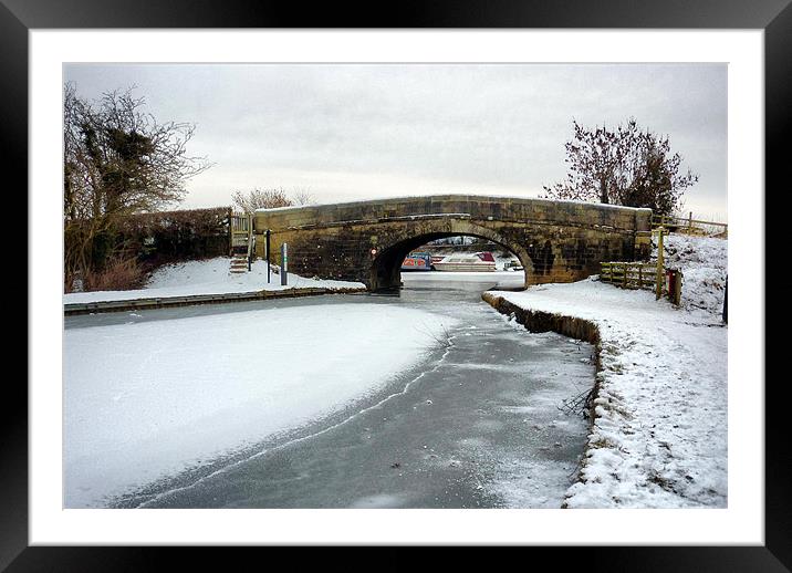 Frozen Lancaster Canal Framed Mounted Print by Lilian Marshall