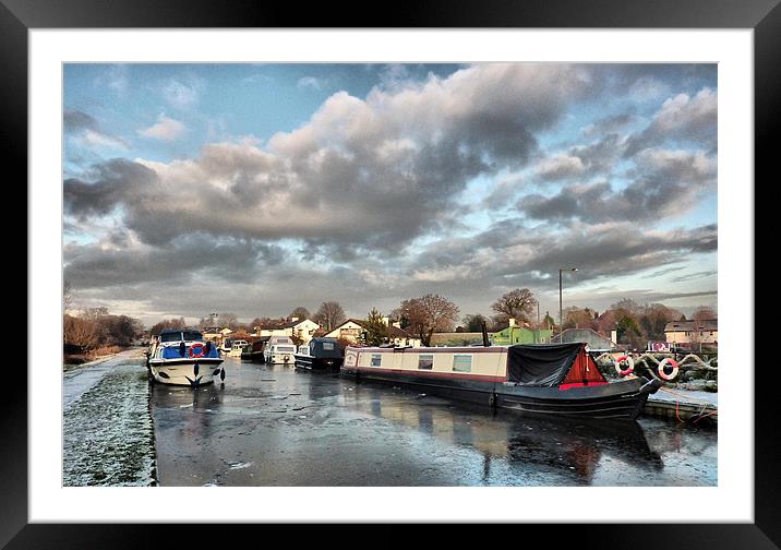 Frozen Lancaster canal Framed Mounted Print by Lilian Marshall