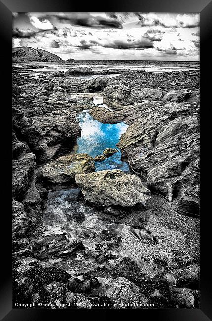 blue pool Framed Print by paul forgette