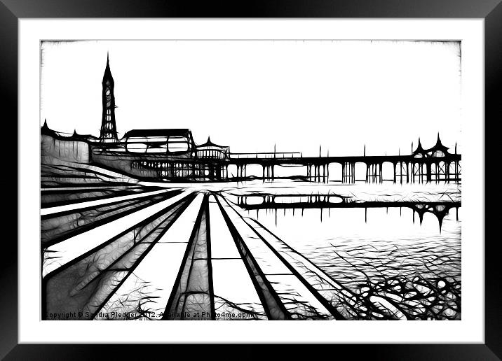 Iconic Blackpool Framed Mounted Print by Sandra Pledger