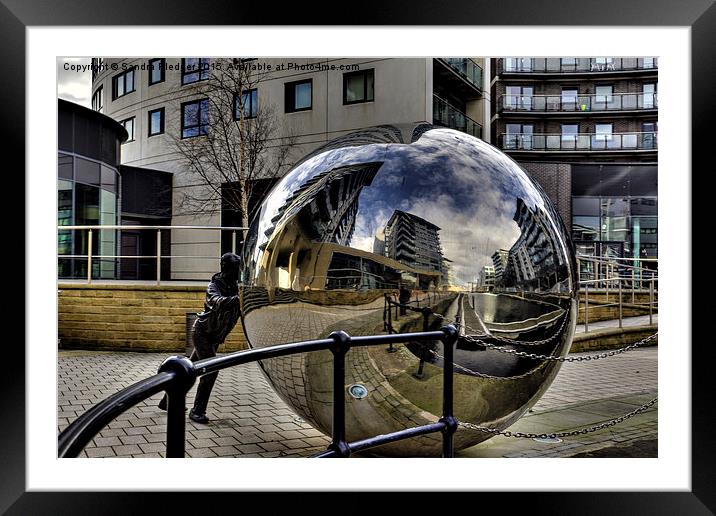  Clarence Dock  Mirror Ball Leeds Framed Mounted Print by Sandra Pledger
