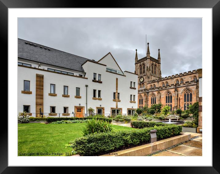 Blackburn Cathedral Court Complex Framed Mounted Print by Sandra Pledger