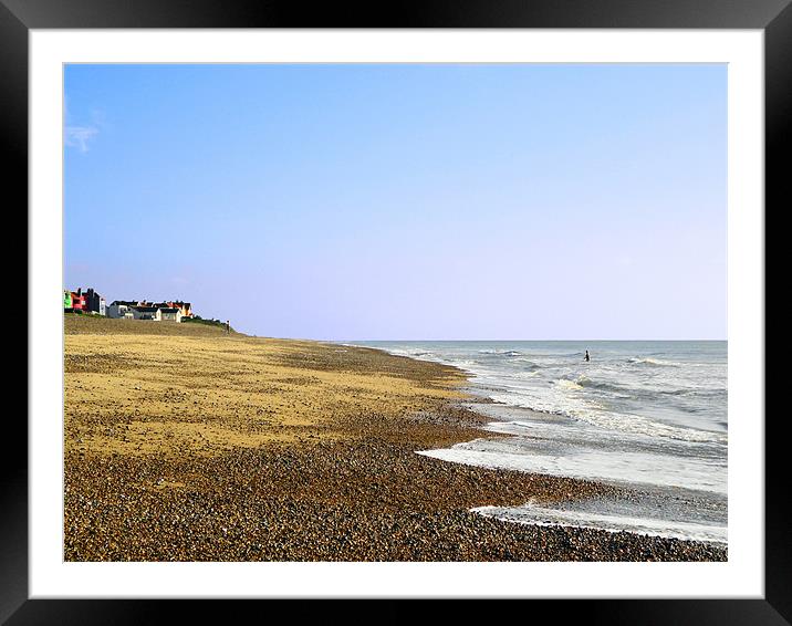 Swimming Time At Thorpeness Framed Mounted Print by justin rafftree