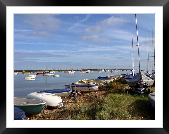 View From Marina at Aldeburgh Framed Mounted Print by justin rafftree