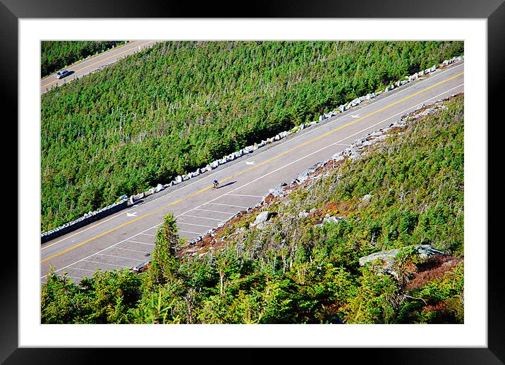 Whiteface Mountain Cyclist Framed Mounted Print by justin rafftree