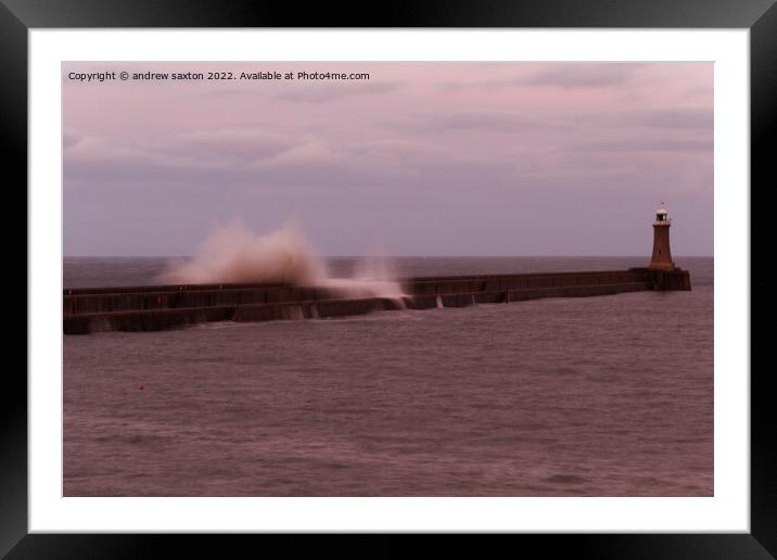 Lighthouse splash Framed Mounted Print by andrew saxton
