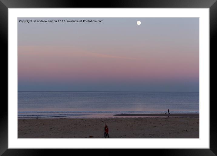 MOON ON SUNSET Framed Mounted Print by andrew saxton