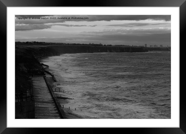 A ROUGH SEA Framed Mounted Print by andrew saxton