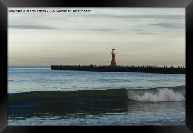 SEA LIGHTHOUSE Framed Print by andrew saxton