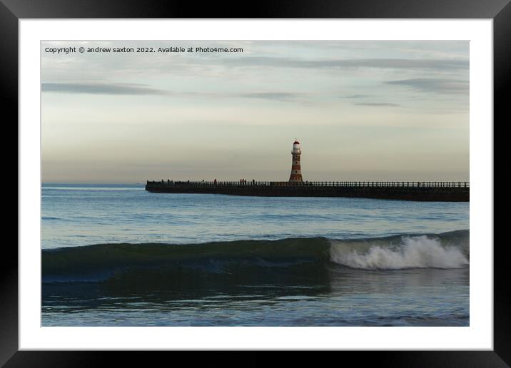 SEA LIGHTHOUSE Framed Mounted Print by andrew saxton