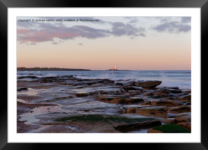 THE ROCKS Framed Mounted Print by andrew saxton